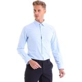 Hatemoğlu Erkek Mavi Slim Fit Pamuklu Uzun Kollu Gömlek