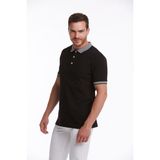 Hatemoğlu Erkek Siyah Regular Fit %100 Pamuk Polo Yaka Tişört