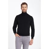 Hatemoğlu Erkek Siyah Regular Fit Balıkçı Yaka Triko Kazak Günlük Kullanım İçin Uygun - 2XL