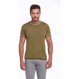 Hatemoğlu Erkek Yeşil Slim Fit Basic Bisiklet Yaka Triko Tişört - XXL - Olive