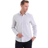 Hatemoğlu Gri Ç. Comfort Fit Çizgili Pamuklu Slim Yaka Uzun Kollu Spor Gömlek - XS