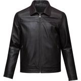 Hatemoğlu Kahverengi Slim Fit Bebe Yaka 100% Hakiki Deri Mont Erkekler İçin Şık Günlük Model