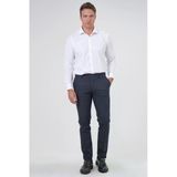 Hatemoğlu Lacivert Armürlü Slim Fit Kumaş Pantolon