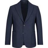 Hatemoğlu Lacivert Comfort Fit Mono Yaka Yünlü Klaisk Ceket - 54