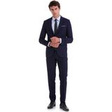 Hatemoğlu Lacivert D. Slim Fit Mono Yaka Desenli Klasik Takım Elbise - 56