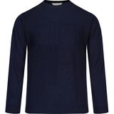 Hatemoğlu Lacivert Regular Fit Jakarlı Bisiklet Yaka Yünlü Kazak - 2XL