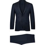 Hatemoğlu Lacivert Slim Fit Çizgili Mono Yaka Klasik Takım Elbise - 6 Drop - 48