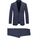 Hatemoğlu Lacivert Slim Fit Çizgili Mono Yaka Takım Elbise - 6 Drop - 48