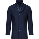 Hatemoğlu Lacivert Slim Fit Hakim Yaka Yünlü Kaşe Palto