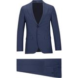 Hatemoğlu Lacivert Slim Fit Sivri Yaka Yünlü Takım Elbise - 6 Drop - 56