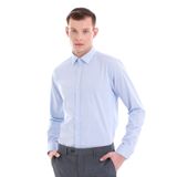 Hatemoğlu Mavi Comfort Fit Desenli 100% Pamuklu Slim Yaka Uzun Kollu Spor Gömlek