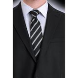 Hatemoğlu Siyah Çizgili Kravat 261810etc001 102 Siyah - Açık Gri