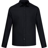 Hatemoğlu Siyah Klasik Fit Slim Yaka 100% Pamuk Uzun Kollu Saten Gömlek - 3XL