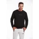 Hatemoğlu Siyah Regular Fit Pamuklu Bisiklet Yaka Sweatshirt