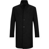 Hatemoğlu Siyah Slim Fit Ceket Yaka Kaşe Palto - XS