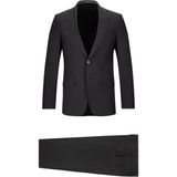 Hatemoğlu Siyah Slim Fit Mono Yaka Klasik Takım Elbise - 6 Drop - 58