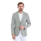 Hatemoğlu Slim Fit Kareli Mono Yaka Klasik Ceket