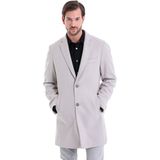 Hatemoğlu Taş Slim Fit Düz Mono Yaka Yünlü Kaşe Palto - 2XL