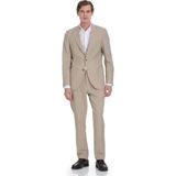 Hatemoğlu Vizon Slim Fit Mono Yaka Keten Takım Elbise - 6 Drop - 54
