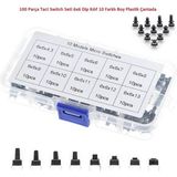 Hatfon 100 Parça Tact Switch Seti 6x6 Dip Kılıf 10 Farklı Boy Plastik Çantada