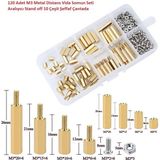 Hatfon 120 Adet M3 Metal Distans Vida Somun Seti Aralıyıcı Stand Off 10 Çeşit Şeffaf Çantada
