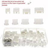 Hatfon 230 Adet Xh2,54 Jst Konnektör Seti 2,54MM 2-5 Pim Takım 4 Çeşit Şeffaf Çantada