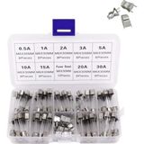 Hatfon Cam Sigorta Seti 6X30 mm 72 Adet 9 Çeşit 250V Şeffaf Çantada