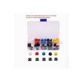 Hatfon Elektronik 50 Parça Tact Switch Buton Seti 12x12 7,3mm Kare Dip Kılıf ve 5 Renk Kapak Plastik Çantada