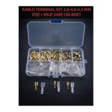 HATFON Kablo Terminal Set 2,8-4,8-6,3 mm Sarı Dişi + Kılıf 120 Adet