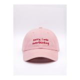 Hathub Club "sorry, i was overthinking" Nakışlı Yıkamalı Şapka / Kep