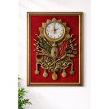 HATIRA BAHÇESİ Osmanlı Devlet Arması Çerçeveli Duvar Saat Hediyelik Dekoratif Tablo 60 x 80