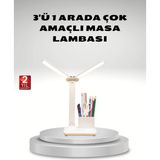 Hatıra Kutusu Kısılabilir LED Masa Lambası – Kalemlik ve Telefon Standlı, Göz Yormayan Işık - Lisinya