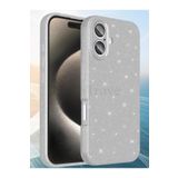 Hatreds Apple İphone 16 Plus Kılıf Kamera Korumalı Parlak Simli Lüks Kapak - Gümüş Gümüş