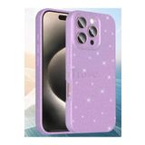 Hatreds Apple İphone 16 Pro Max Kılıf Kamera Korumalı Parlak Simli Lüks Kapak - Lila Lila