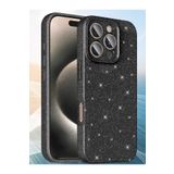 Hatreds Apple İphone 16 Pro Max Kılıf Kamera Korumalı Parlak Simli Lüks Kapak - Siyah Siyah