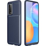 Hatreds Huawei P Smart 2021 Kılıf Karbon Tasarımlı Kamera Korumalı Darbe Emici Kılıf - Lacivert