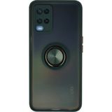 Hatreds Oppo A54 4g Kılıf Buzlu Saydam Yapılı Yüzüklü Standlı Kamera Korumalı Silikon Kılıf - Yeşil