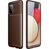 Hatreds Samsung Galaxy A02S Kılıf Karbon Tasarımlı Kamera Korumalı Darbe Emici Kılıf - Kahverengi