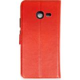 Hatreds Samsung Galaxy J4 Plus Kılıf Kapaklı Cüzdanlı Kart ve Para Bölmeli Deri Kılıf - Kırmızı