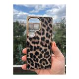 Hatreds Samsung Galaxy S25 Ultra Kılıf Leopar Desenli İpeksi Dokulu A+ Kalite Kapak Leopar Desen