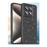Hatreds Xiaomi 14T Pro Kılıf Kamera Korumalı Parlak Simli Lüks Kapak - Siyah Siyah