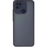 Hatreds Xiaomi Redmi 10C Kılıf Buzlu Saydam Yapılı Kamera Korumalı Silikon Kılıf - Lacivert