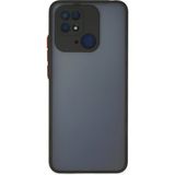 Hatreds Xiaomi Redmi 10C Kılıf Buzlu Saydam Yapılı Kamera Korumalı Silikon Kılıf - Siyah