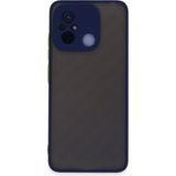 Hatreds Xiaomi Redmi 12C Kılıf Buzlu Saydam Yapılı Kamera Korumalı Silikon Kılıf - Lacivert