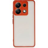 Hatreds Xiaomi Redmi Note 13 Pro 5g Kılıf Buzlu Saydam Yapılı Kamera Korumalı Silikon Kılıf - Kırmızı