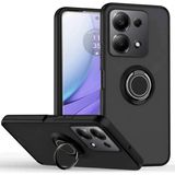 Hatreds Xiaomi Redmi Note 13 Pro 5g Kılıf Buzlu Saydam Yapılı Yüzüklü Standlı Kamera Korumalı Silikon Kılıf - Siyah