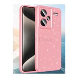 Hatreds Xiaomi Redmi Note 13 Pro Plus 5G Kılıf Kamera Korumalı Parlak Simli Lüks Kapak - Pembe Açık Pembe