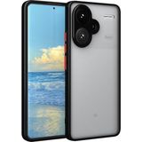Hatreds Xiaomi Redmi Note 13 Pro Plus Kılıf Buzlu Saydam Yapılı Kamera Korumalı Silikon Kılıf - Siyah