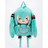 Hatsune Miku Peluş Sırt Çantası, Yumuşak Dokulu, Turkuaz, 38x30 cm, Anime Temalı