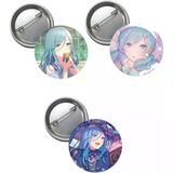 Hatsune Miku Pjsekai Project Sekai Colorful Anime Buton Rozet 3 Adet 37Mm Hinomori Shizuku